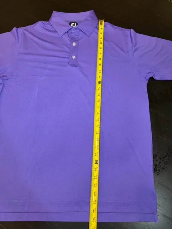 FootJoy FJ ⛳ Polo Shirt Mens Large Purple Golf Performance Stretch Short Sleeve - Picture 7 of 12